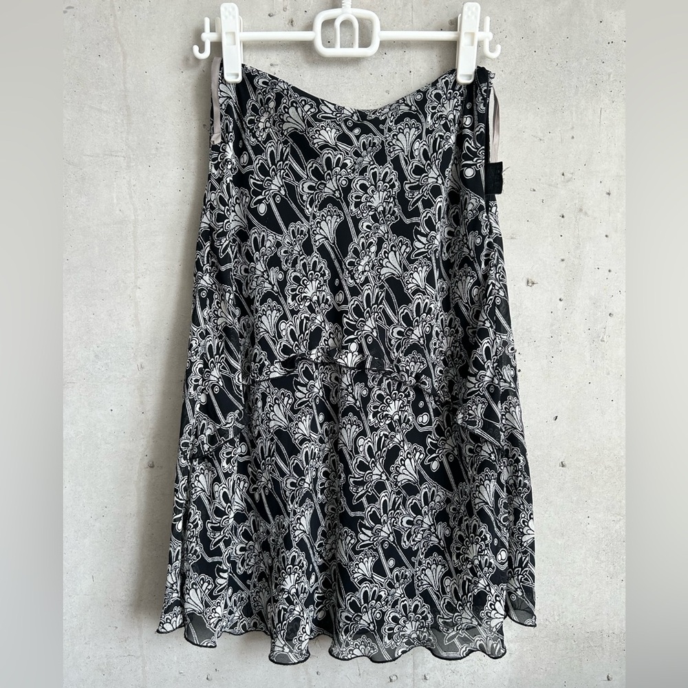 Mexx Black and White Midi A-Line Skirt